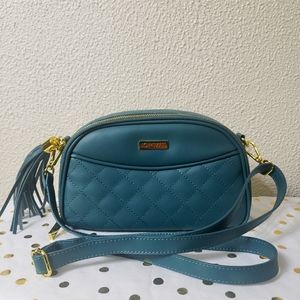 Quilted Teal Joy & Iman Purse